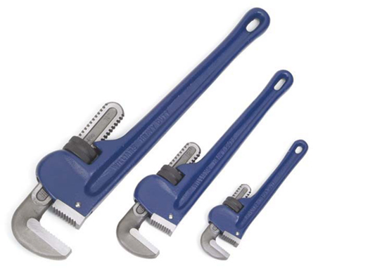 Heavy Duty Cast Iron Pipe Wrench Set 3-Piece