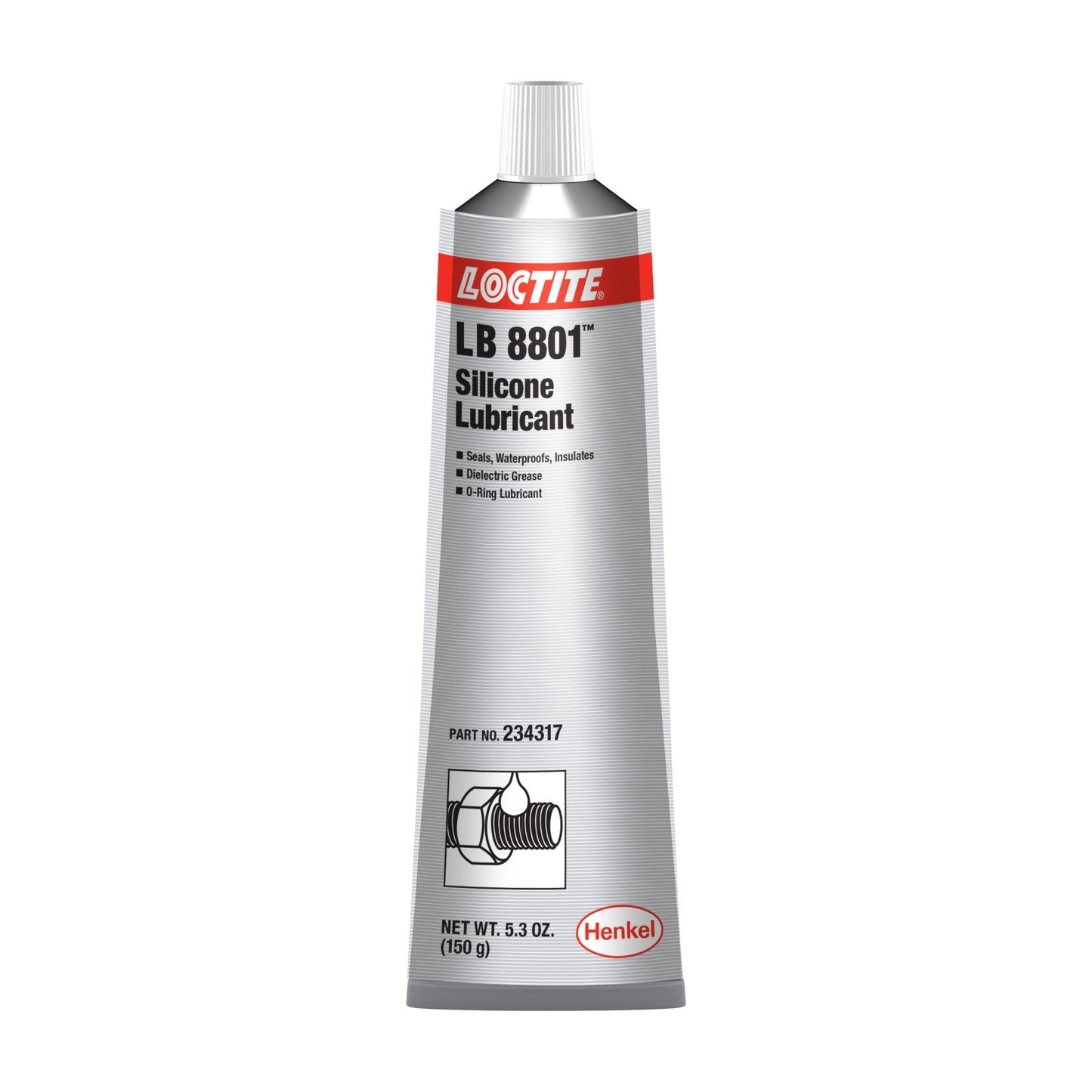 LOCTITE® LB 8801, graisse silicone translucide non durcissante, tube de 150 ml