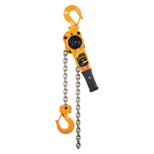 Lever Chain Hoist with Slip Clutch, 3/4T Capacity, 10ft Lift, Lever 9-5/8 in L, Grade 100 Chain