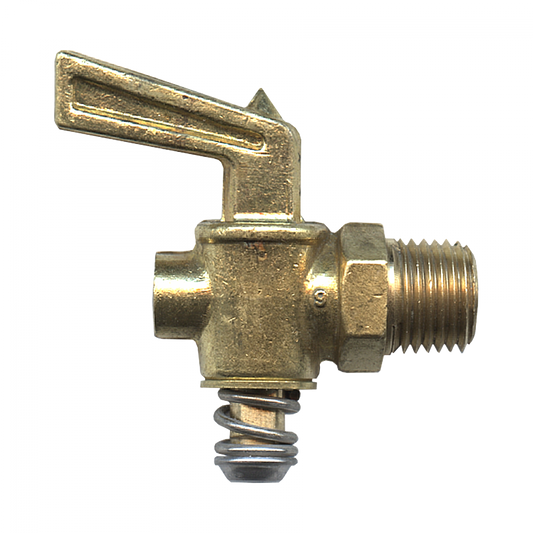 Heavy Pattern Ground Key Drain Cock, Brass, 1/4 Male Pipe