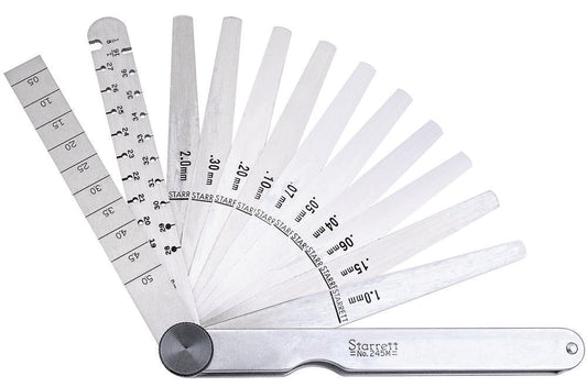 Engineers Gage mm Reading Tempered Steel Thickness Gage .04mm-2mm Range 11 Leaves