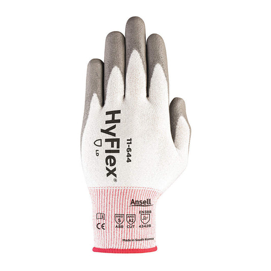 HyFlex Cut-Resistant Glove, Polyurethane, Grey, Size 10