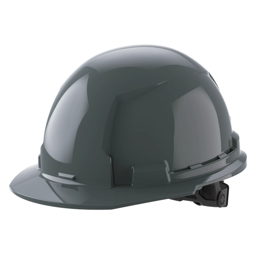 Bolt™ Front Brim Hard Hat White/6pt Ratcheting Suspension - Type 1, Class e, Gray