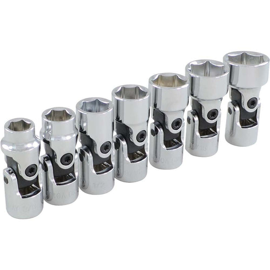 U-Joint Set - 3/8" Drive, 6 Point, 7 Pieces, Regular
