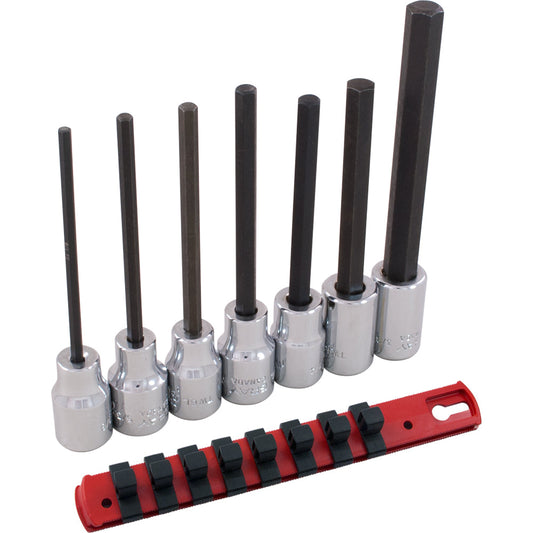 Jeu de douilles hexagonales extra longues, entraînement 3/8", 7 pièces