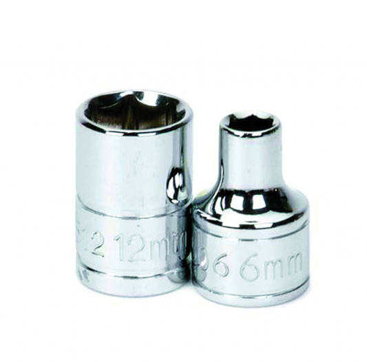 Douilles peu profondes à entraînement 3/8", 6 pans, métriques