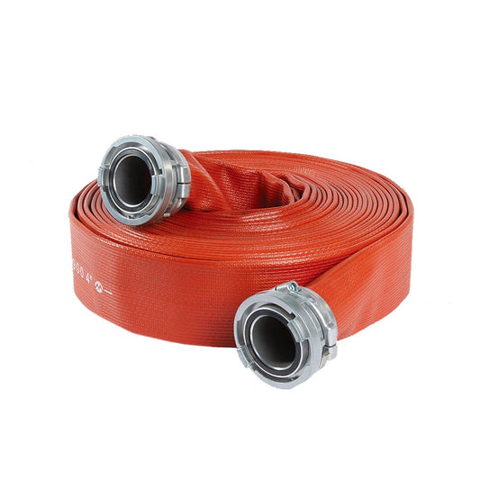 Armtex® Jafrib® Reinforced Extruded Rubber Layflat Fire Hose, Red, 1.5inX50ft