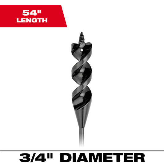 3/4” x 54" Flexible Cable Auger Bit