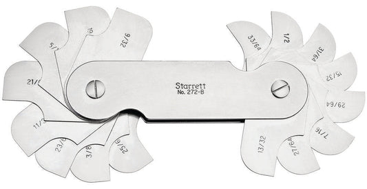 Fillet or Radius Gage 16 Leaves 9/32-33/64" Range
