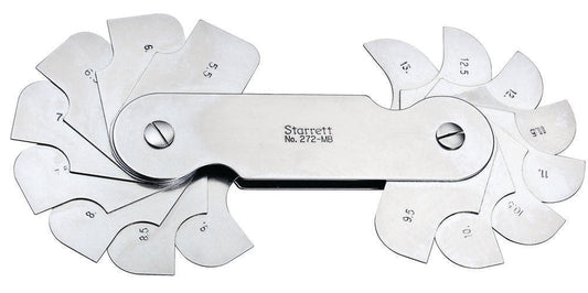 Fillet or Radius Gage 16 Leaves 5.5-13mm Range