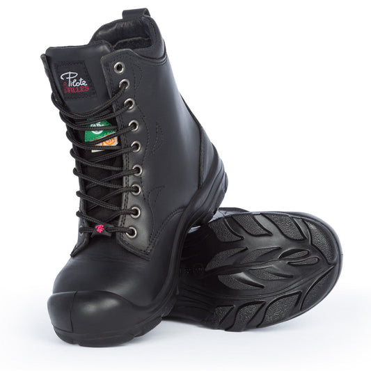 Botte lacée noire 8" pour femme pointure 8.5
