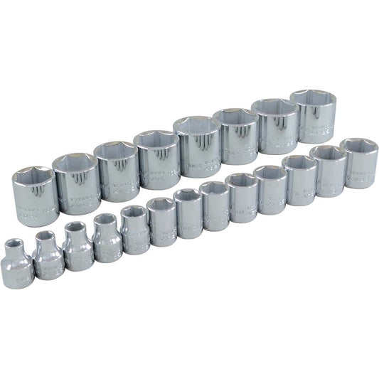 Jeu de douilles métriques standard 21 pièces - 6 pans