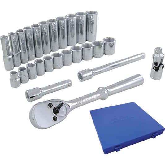 Socket Set - Metric, 3/8" Drive, 6-Point, 26 Pieces
