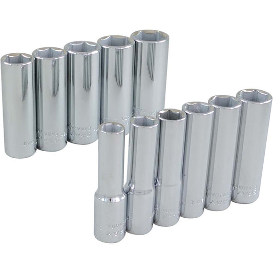 Jeu de douilles profondes - Métrique, 6 pans, 11 pièces