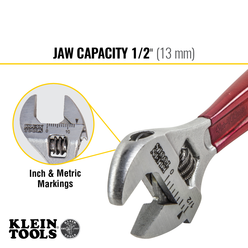 Adjustable Wrench Plastic Dipped 4-Inch