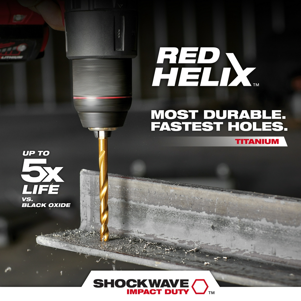 29PC SHOCKWAVE™ Impact Duty RED HELIX™ Titanium Drill Bit Set