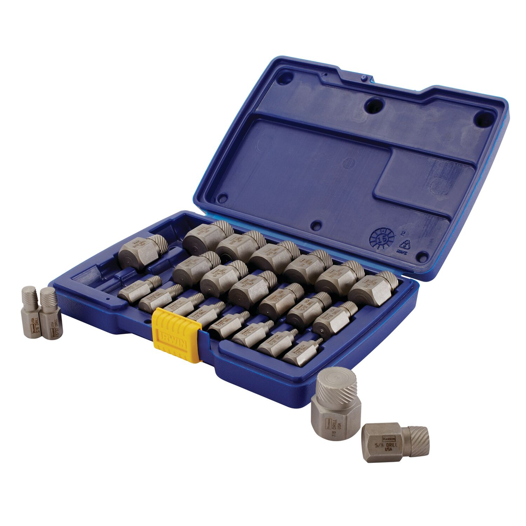 IRWIN Hex Head Multi-Spline Screw Extractors 532 Series Plastic Case Sets
