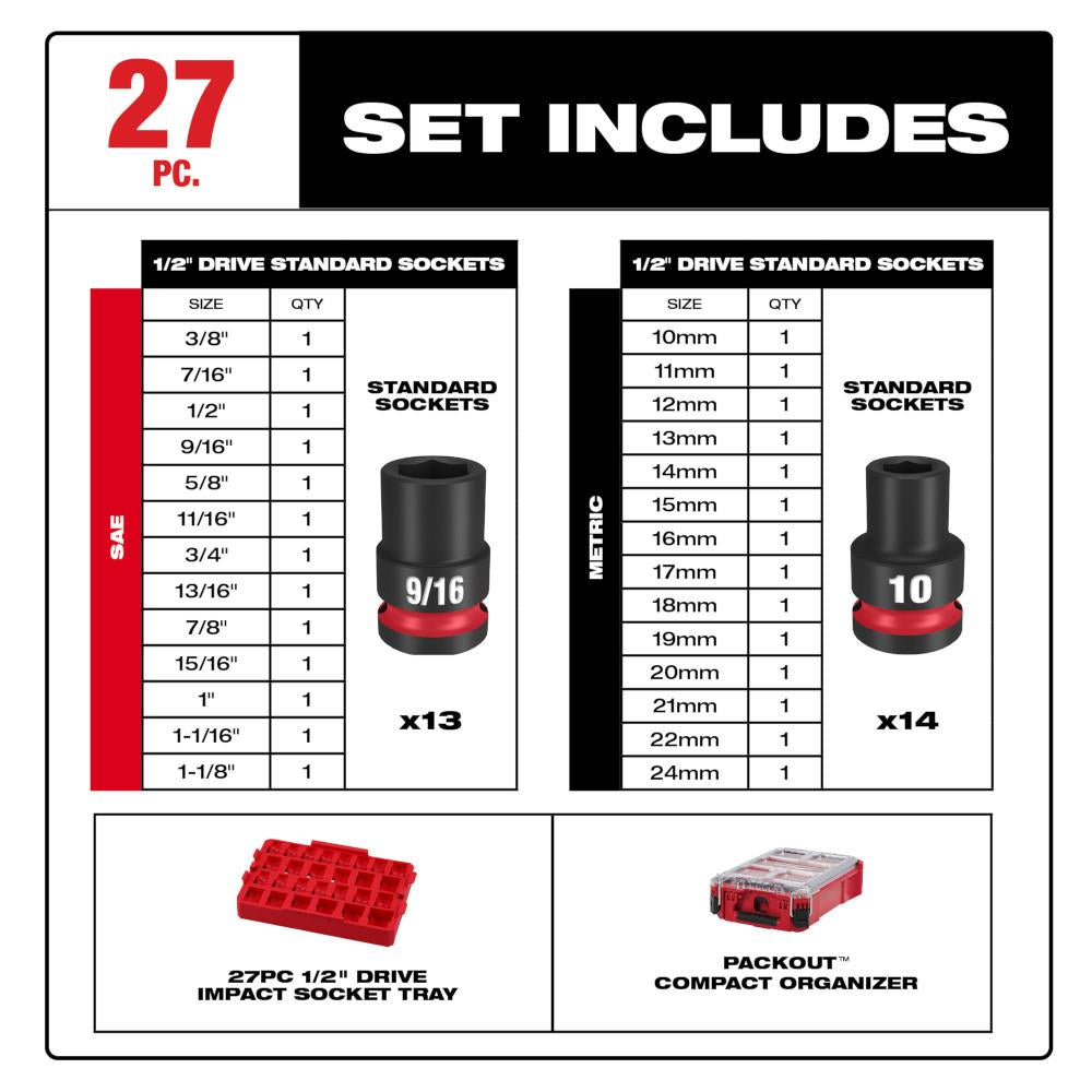 1/2drive 27PC PO IMP SCKT ENSEMBLE