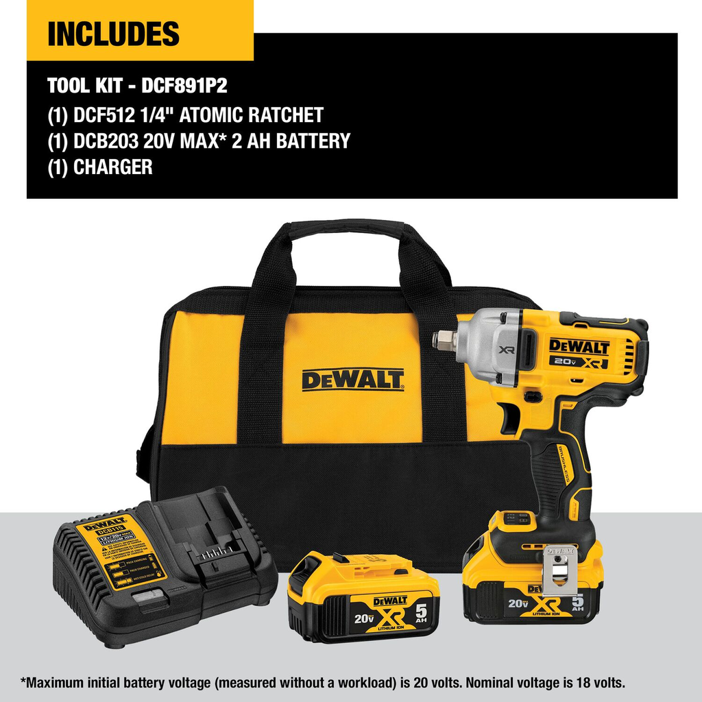 DEWALT 20V MAX* XR 1/2 In. Mid-Range Impact Wrench Kit With Hog Ring Anvil