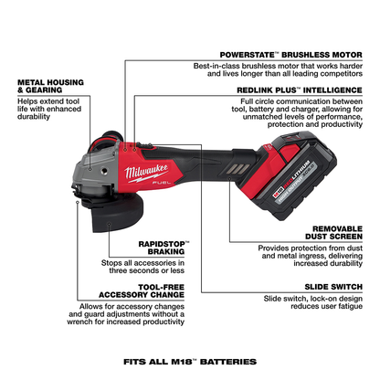 M18 FUEL™ 4-1/2" / 5" Grinder Slide Switch Lock-On Kit