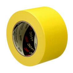 Ruban de masquage haute performance 3M™, 301+, jaune, 6,3 mil (0,16 mm), 2,8 po x 60 vg (72 mm x 55 m)