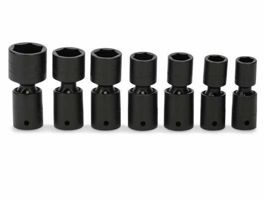 7 pc 1/2" Drive 6-Point SAE Flank Drive® Shallow Impact Swivel Socket Set (9/16–3/4, 7/8, 15/16 and 1-1/8")