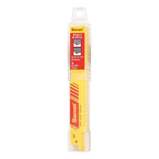 3X Power - Wood Bi-Metal Reciprocating Blades - 6" x 3/4" x 0.050" x 6 TPI - Tapered Shape - 5 Pack