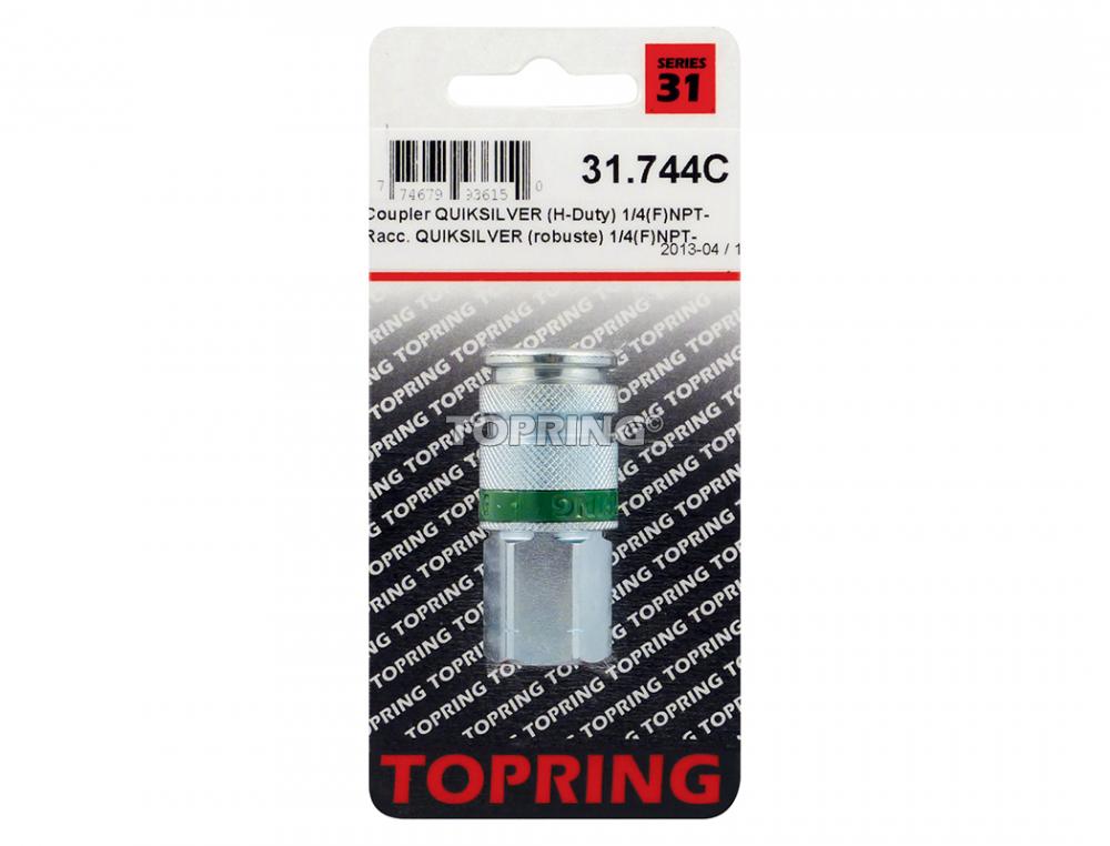 Ultraflo 7.8 mm Steel Quick Coupler 1/4 (F) NPT, Quiksilver Model Product #:31.744C