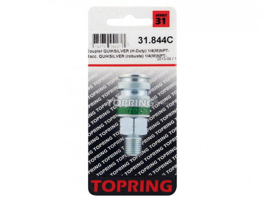 Ultraflo 7.8 mm Steel Quick Coupler 1/4 (M) NPT, Quiksilver Model Product #:31.844C