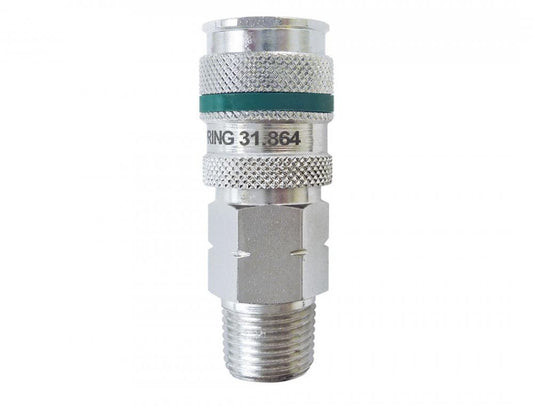 Ultraflo 7.8 mm Steel Quick Coupler 3/8 (M) NPT, Quiksilver Model  Product #:31.864