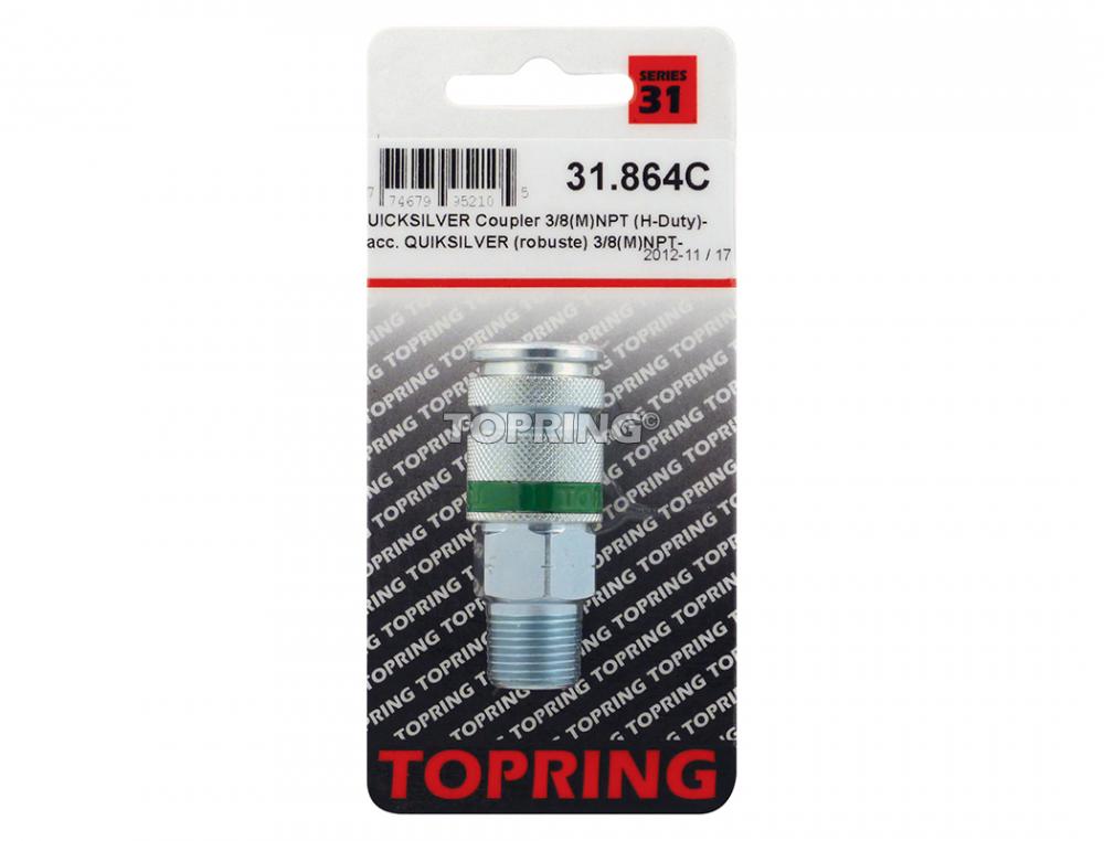 Raccord rapide en acier Ultraflo 7,8 mm 3/8 (M) NPT, modèle Quiksilver Produit #:31.864C