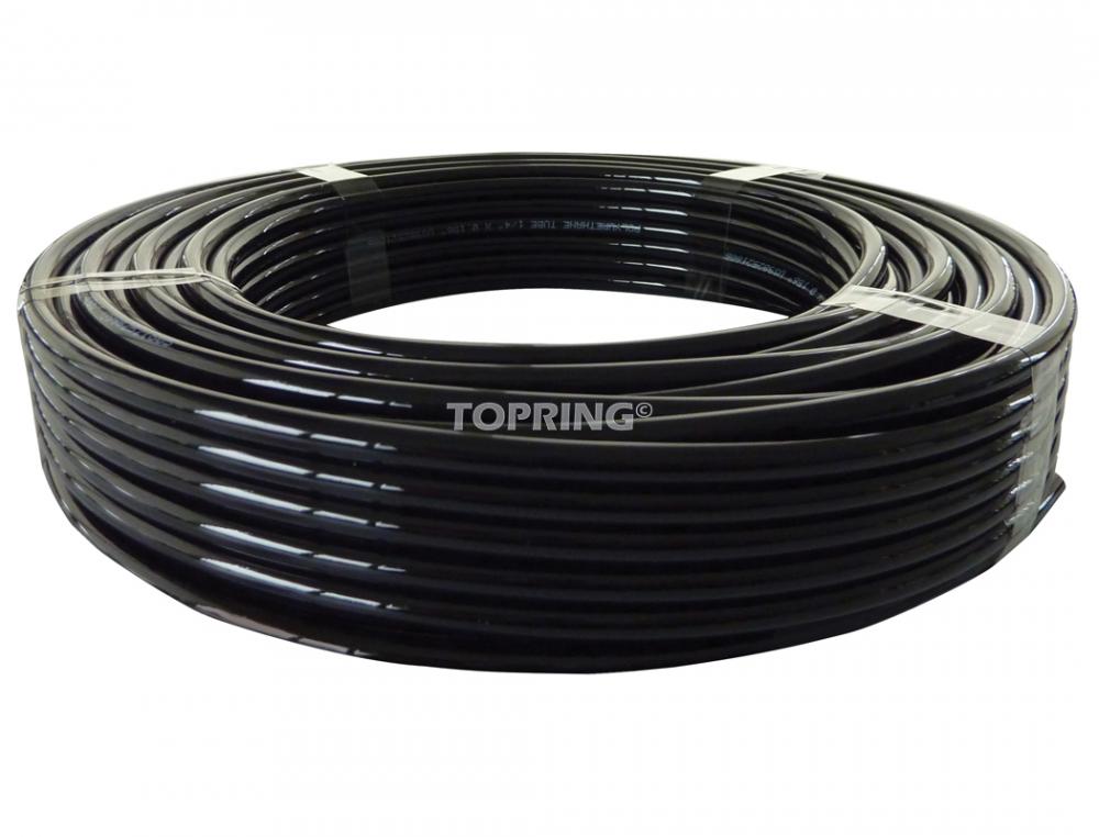 Black Nylon and Polyurethane Tube 1/2 O.D. 100 Feet (30 m), Longlife Model
