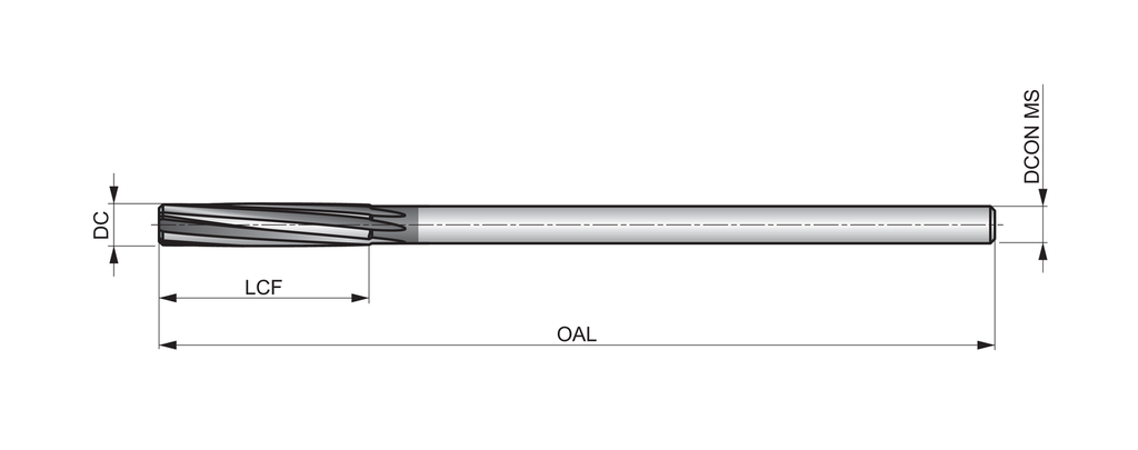 Chucking Reamer Bright 1/2