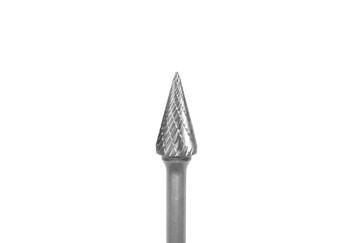 Carbide cone bur 1/2'' x 1'' x 1/4'' shank SM series