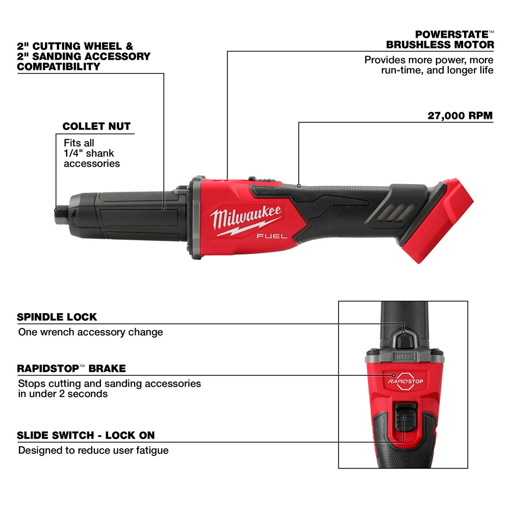 M18 Fuel Braking Die Grinder Slide Switch
