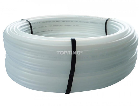 White Polyethylene LDPE Tube 3/8 O.D. 500 Feet