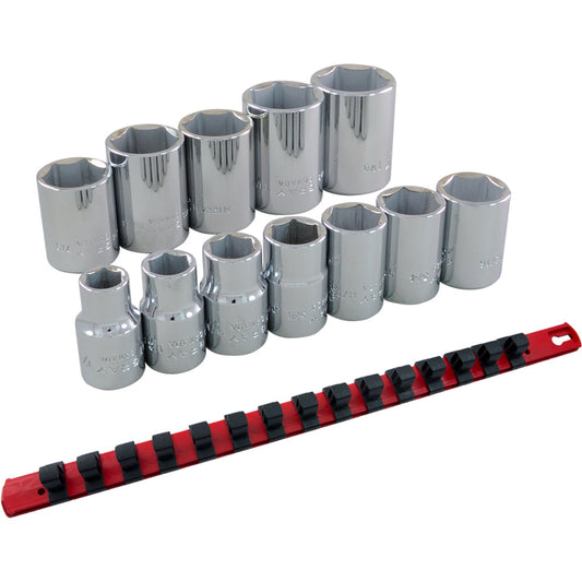 Socket Set - 1/2" Drive, 6 Point, 12 Pieces