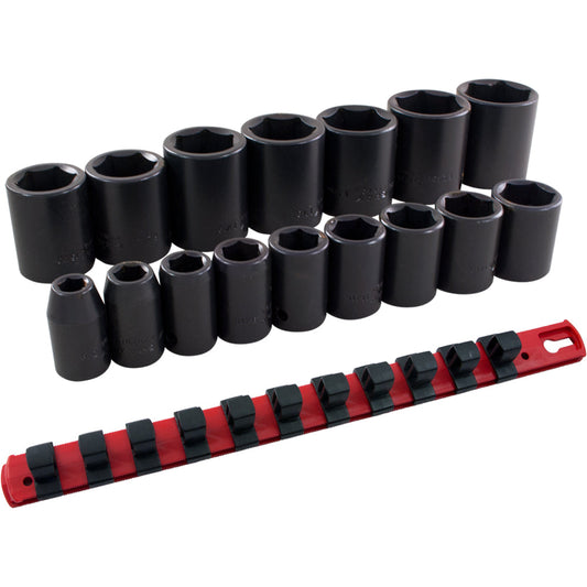 Jeu de douilles à choc - entraînement 1/2", 6 pans, 16 pièces