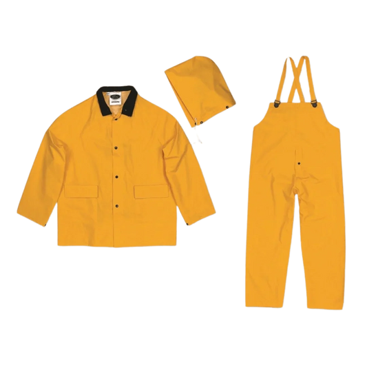 Combinaison de pluie industrielle légère Open Road® 3 pièces, jaune, polyester, S