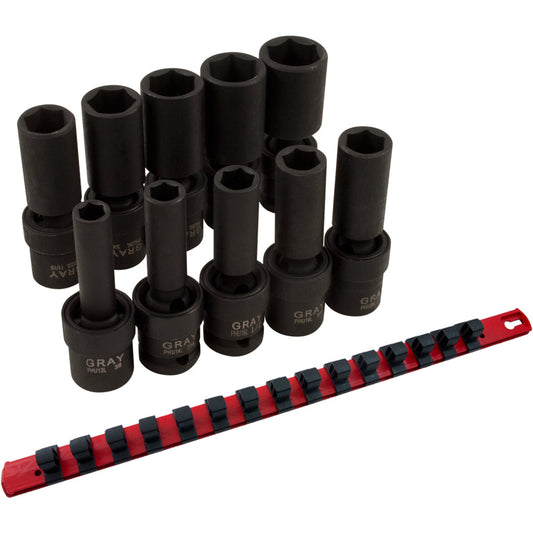 Socket Set - 10 Piece, 6 Point Deep SAE