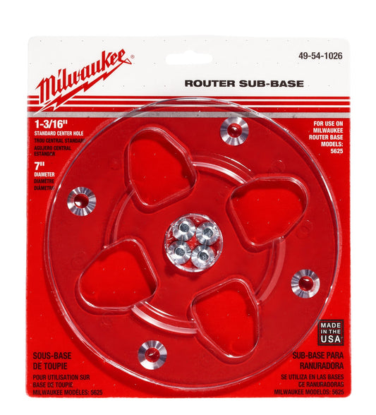 7 In Diameter 1-3/16 In Center Hole Sub-base - Clear