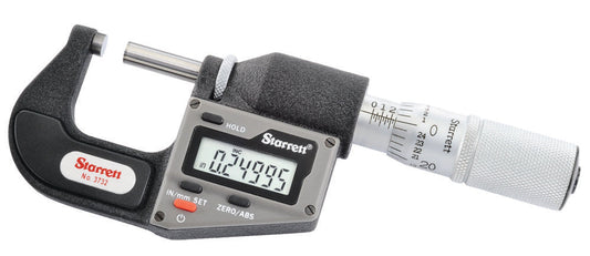 Micromètre extérieur LCD Dé à friction Enclume en carbure .00005" Rés. 0-1" Plage