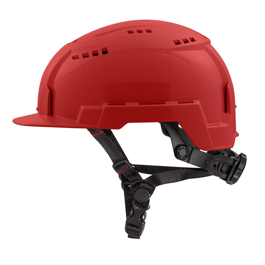Red Front Brim Vented Safety Helmet Usa - Type 2, Class c