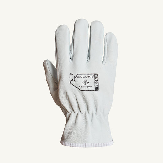 Goatskin Driver Glove W/Keystone Thumb White SZ: L, 12pai/DZ