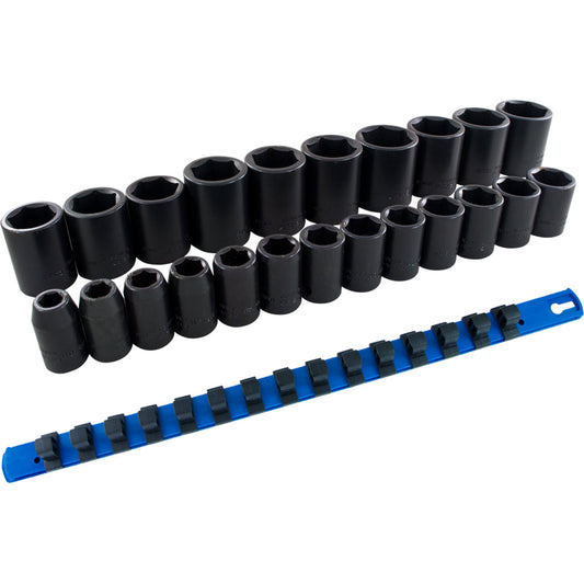 Jeu de douilles à choc - entraînement 1/2", 6 pans, 23 pièces