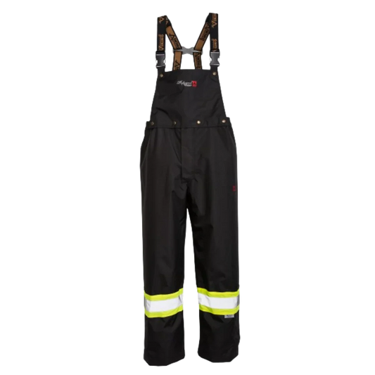 Pantalon à bretelles Viking Professional® Journeyman 300D Trilobal Rip-stop résistant aux flammes, noir, polyester traité ignifuge, XXL
