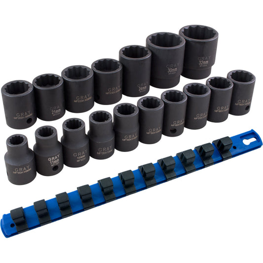 Socket Set - 1/2" Drive, 12 Point Impact