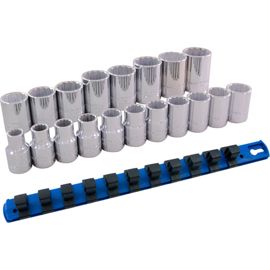 Socket Set - Metric, 1/2" Drive, 12 Point, 19 Pieces