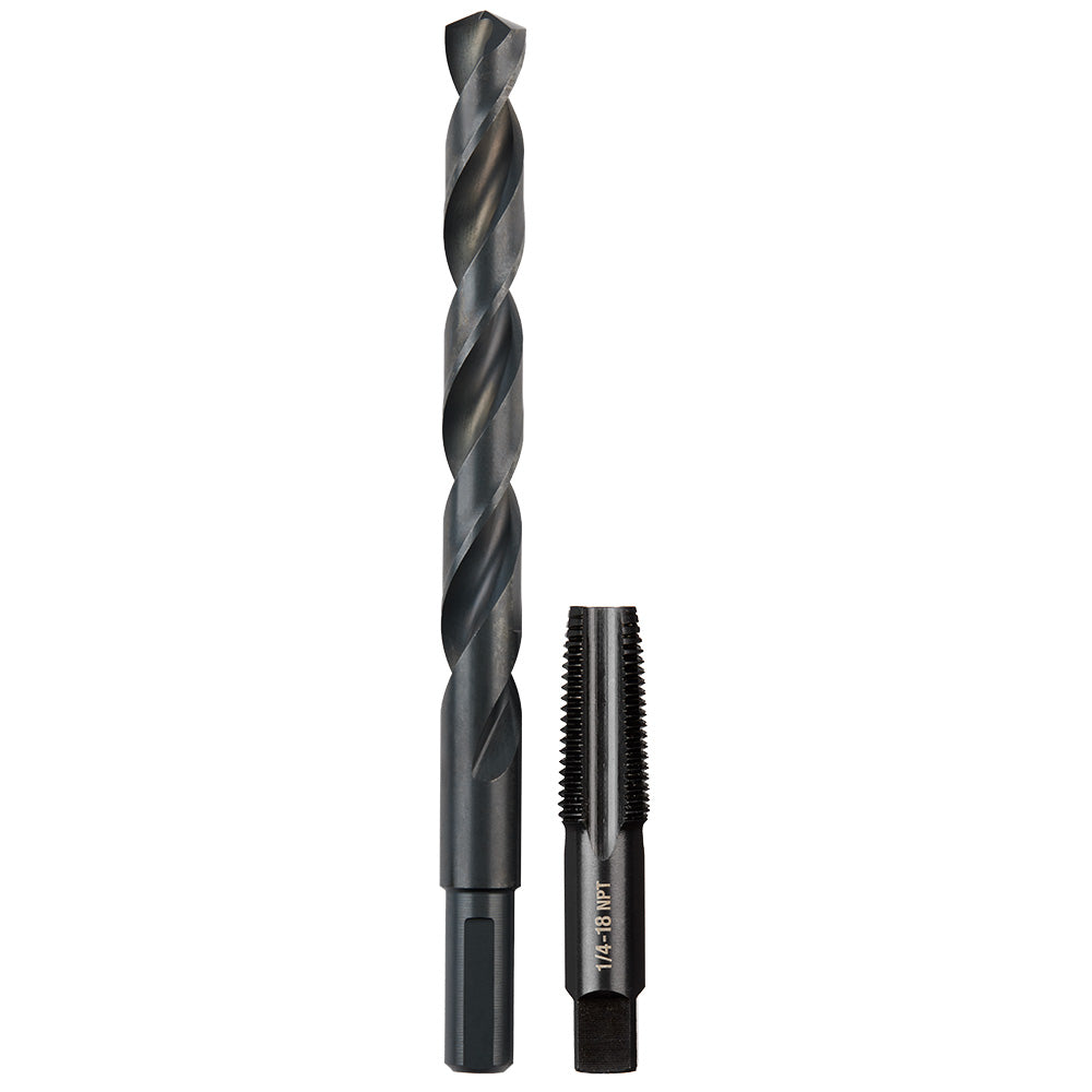 1/4"-18 Npt Straight Flute Plug Tap & 7/16" Drill Bit