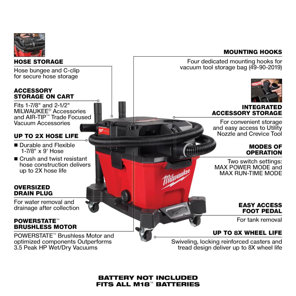 Aspirateur sec/humide M18™ FUEL de 6 gallons